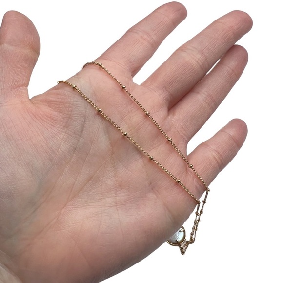 New Round Pearl Pendant Gold Tone Mini Ball Bead Necklace - Picture 8 of 9